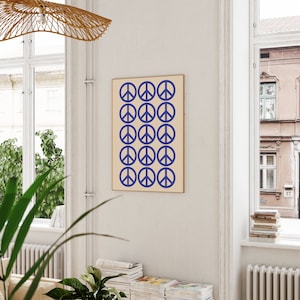 Peace Sign Printable Wall Art, Peace Poster, Hippy Wall Art, Retro 70s Art Print, 70s Poster, Trendy Wall Art, Posters Aesthetic, Minimalist image 3