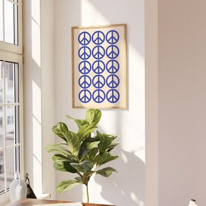 Peace Sign Printable Wall Art, Peace Poster, Hippy Wall Art, Retro 70s Art Print, 70s Poster, Trendy Wall Art, Posters Aesthetic, Minimalist image 5