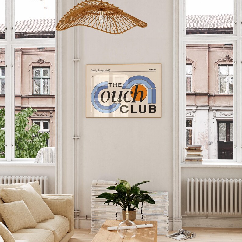 The Couch Club Wall Art, Digital Download