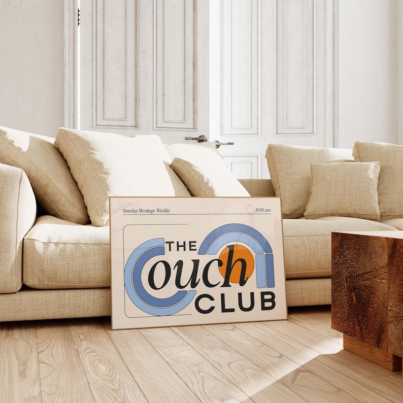 The Couch Club Wall Art, Digital Download