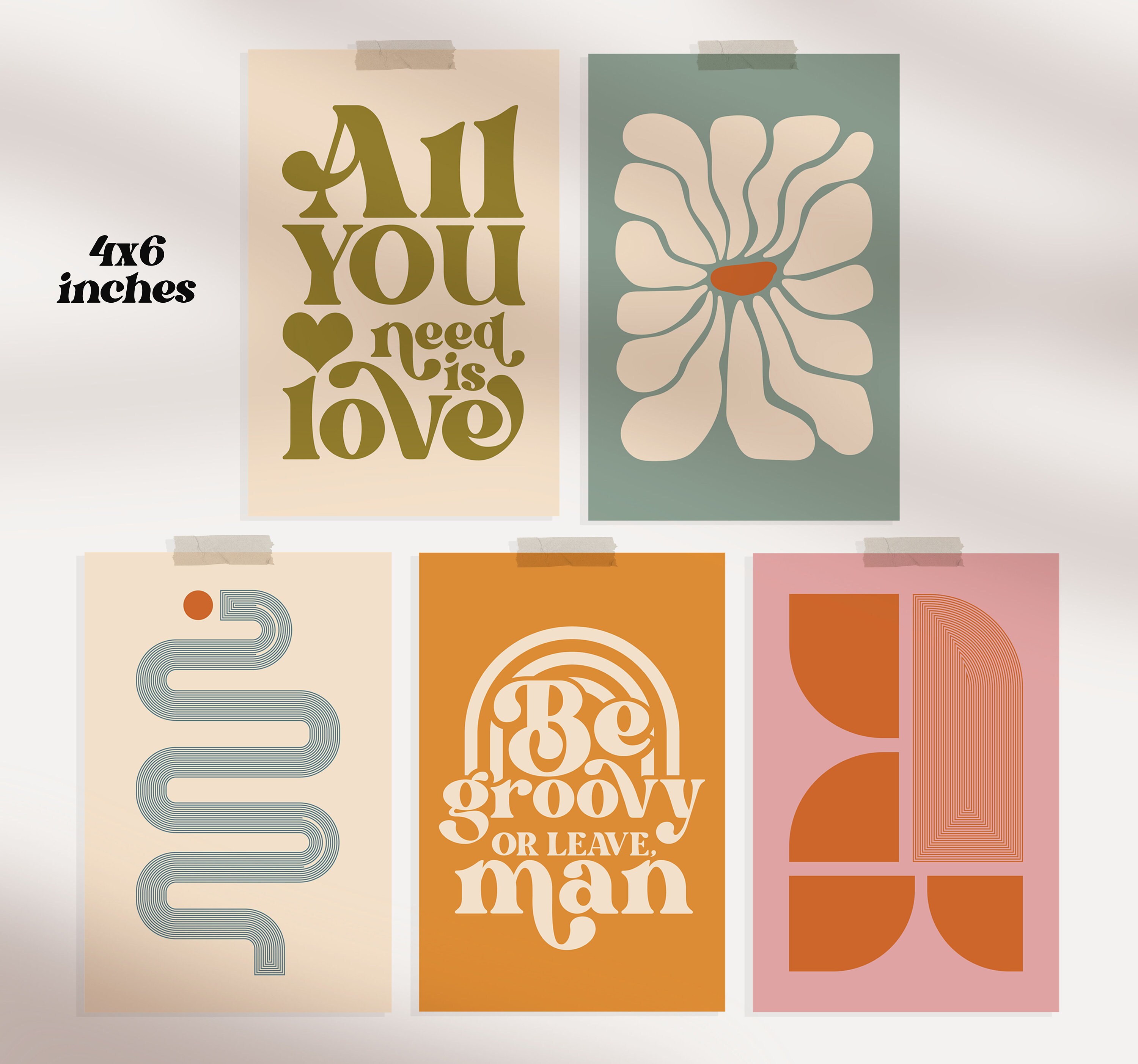 Wall Collage Kit Retro Aesthetic Printable Wall Art Collage Etsy UK