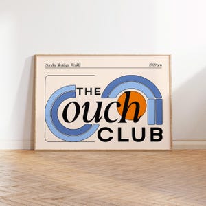 The Couch Club Wall Art, Digital Download