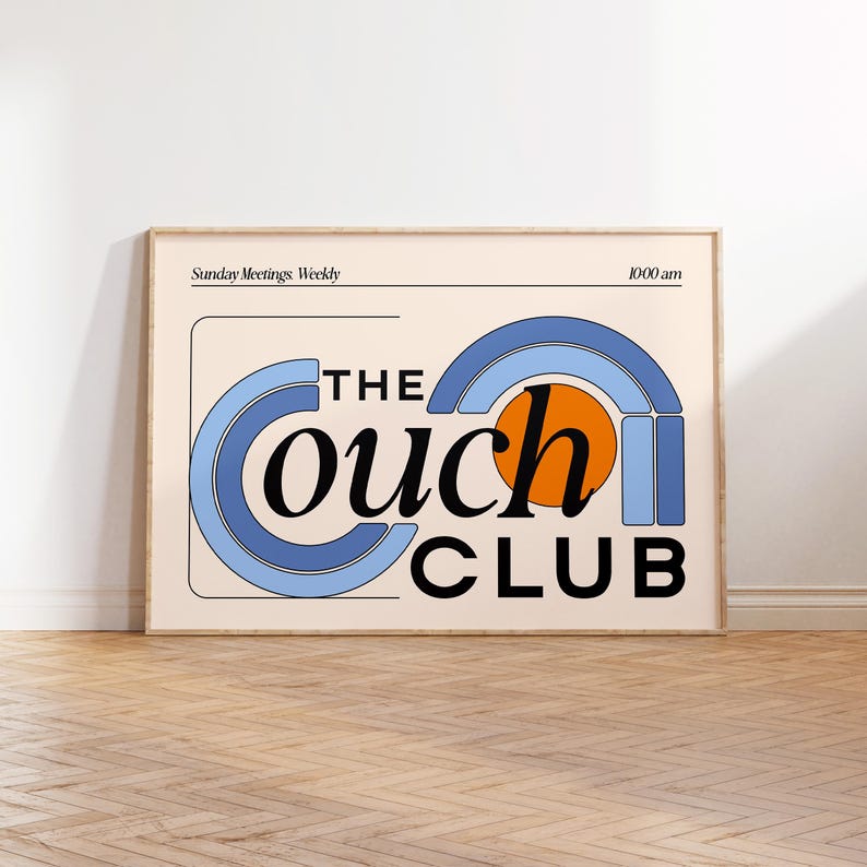 The Couch Club Wall Art, Digital Download