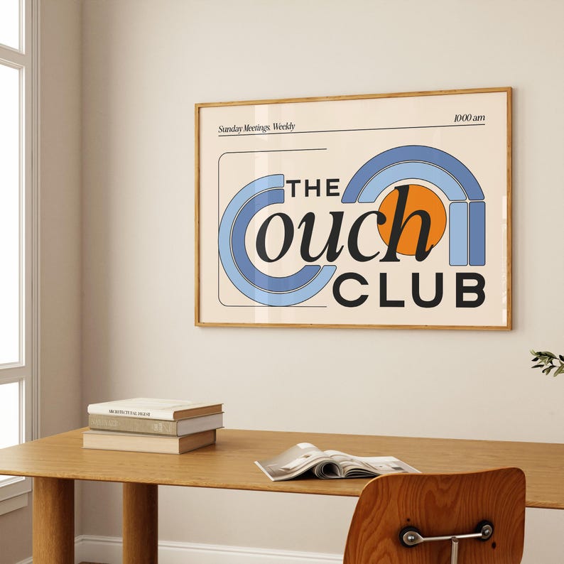 The Couch Club Wall Art, Digital Download