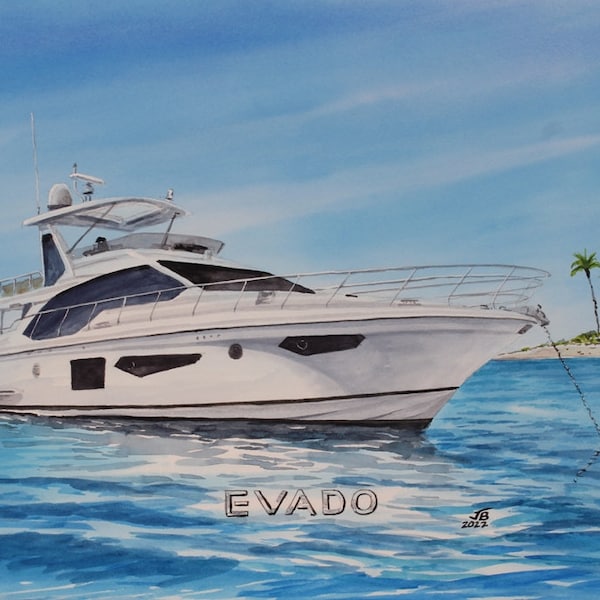 Custom Boat Painting Etsy