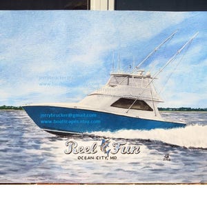 Custom 11x14&quot; Your Boat Runabout Watercolor By Hand Antique Classic Boat Gift Chris Craft Lake Tahoe Mahogany Wooden Boat Sailboat Boat Gift