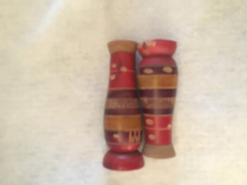 FREE SHIPPING Vintage 1960\u2019s Mexican Salt and Pepper Shakers Wooden