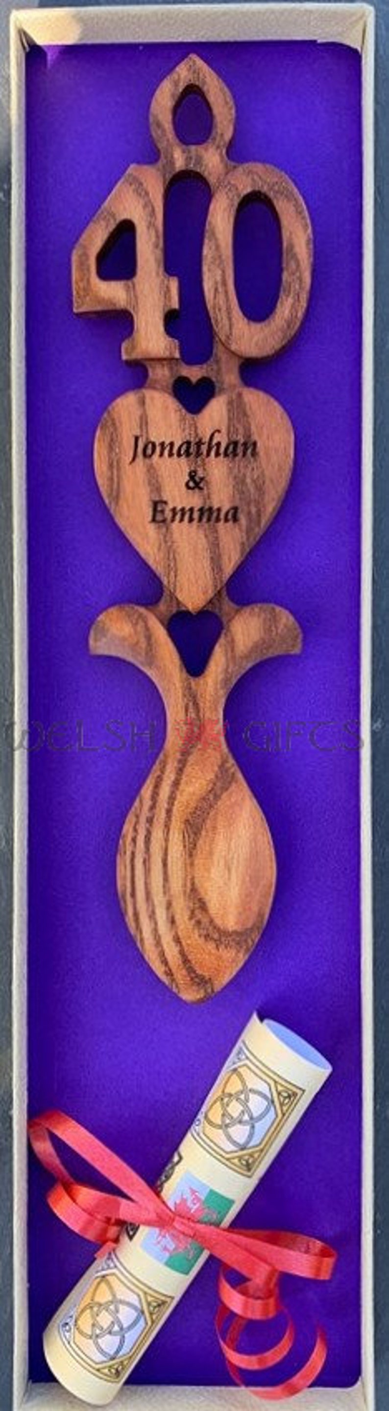 40th Wedding Anniversary or Birthday Gift Welsh Wooden Etsy