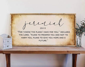 Bible Verse Jeremiah 29:11 Uplifting Encouragement Canvas Wall Art