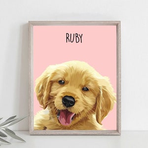 Ritratto di cane, dipinto di cane, ritratto di animale domestico, stampa di illustrazioni di animali o tela