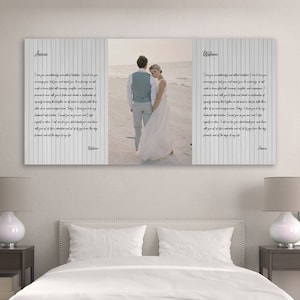 Votos de boda, imagen de boda, arte de lienzo de aniversario de boda