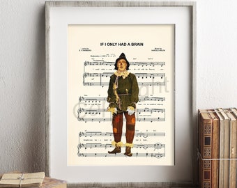 Wizard of Oz Scarecrow If I Only Had A Brain Sheet Music Art Print