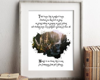 The Lord of the Rings Rivendell Quote Watercolor Art Print