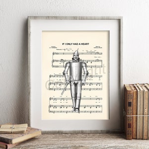 Wizard of Oz Tin Man If I Only Had A Heart Sheet Music Art Print - Etsy