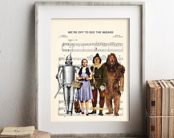 Wizard of Oz Watercolor Off To See The Wizard Sheet Music Art Print