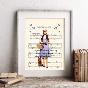 Wizard of Oz Dorothy and Toto Over the Rainbow Sheet Music Art Print