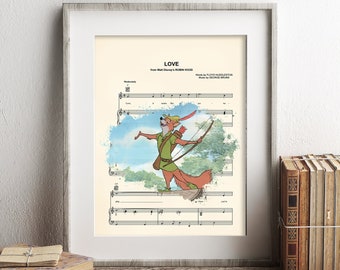 Robin Hood and Maid Marian Splatter Sheet Music Art Print