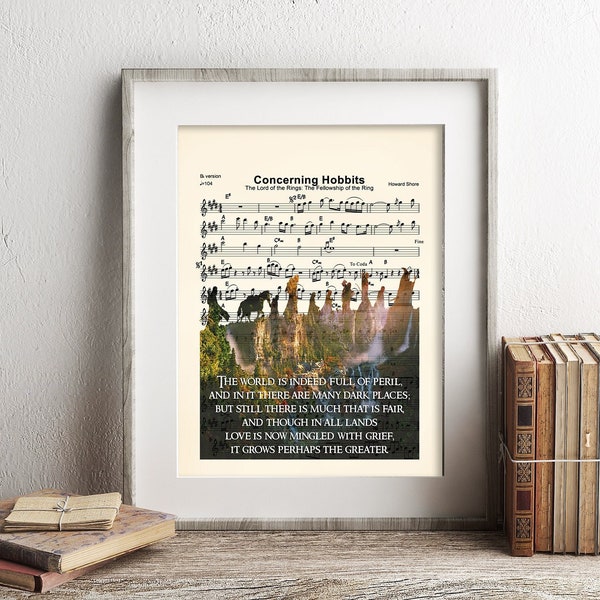 Lord of the Rings Love Quote Sheet Music Art Print