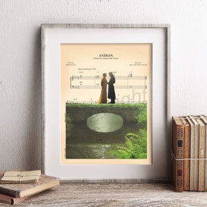 Lord of the Rings Arwen and Aragorn Sheet Music Art Print image 1