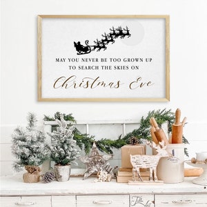 Boho Christmas Spirit Canvas Art Print, Santa Wall Decor, Christmas Wall Art, Santa and Reindeer Art, Classic Christmas