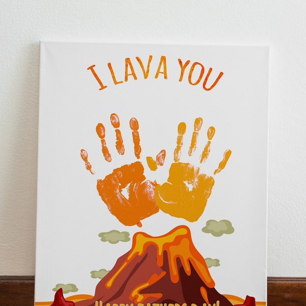 Father’s Day Gift, Kids Gift to Dad, Handprints, I Lava You, Gift For Dad, Gift From Child, Fathers Day, Art Print