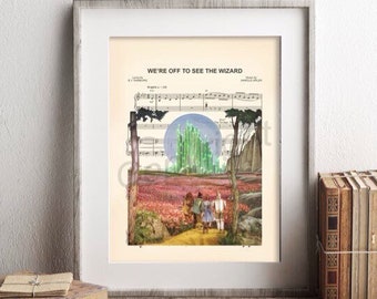 Wizard of Oz Emerald City Off To See The Wizard Sheet Music Art Print