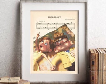 Up Carl and Ellie Sheet Music Art Print