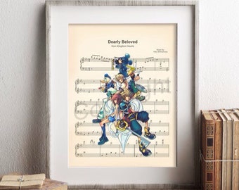 Kingdom Hearts Dearly Beloved Sheet Music Art Print