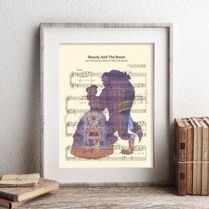 Beauty and the Beast Library Tale As Old As Time Disney Sheet Music Art Print