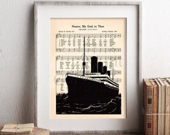 Titanic Nearer My God To Thee Sheet Music Art Print