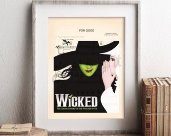 Wicked For Good Elphaba and Glinda Sheet Music Art Print