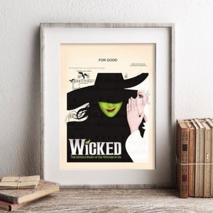 Wicked For Good Elphaba and Glinda Sheet Music Art Print