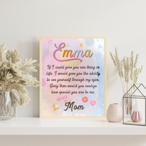 Arte personalizada de carta de mãe para criança, arte de berçário personalizada, decoração de berçário, arte neutra de berçário, decoração de berçário, arte boho