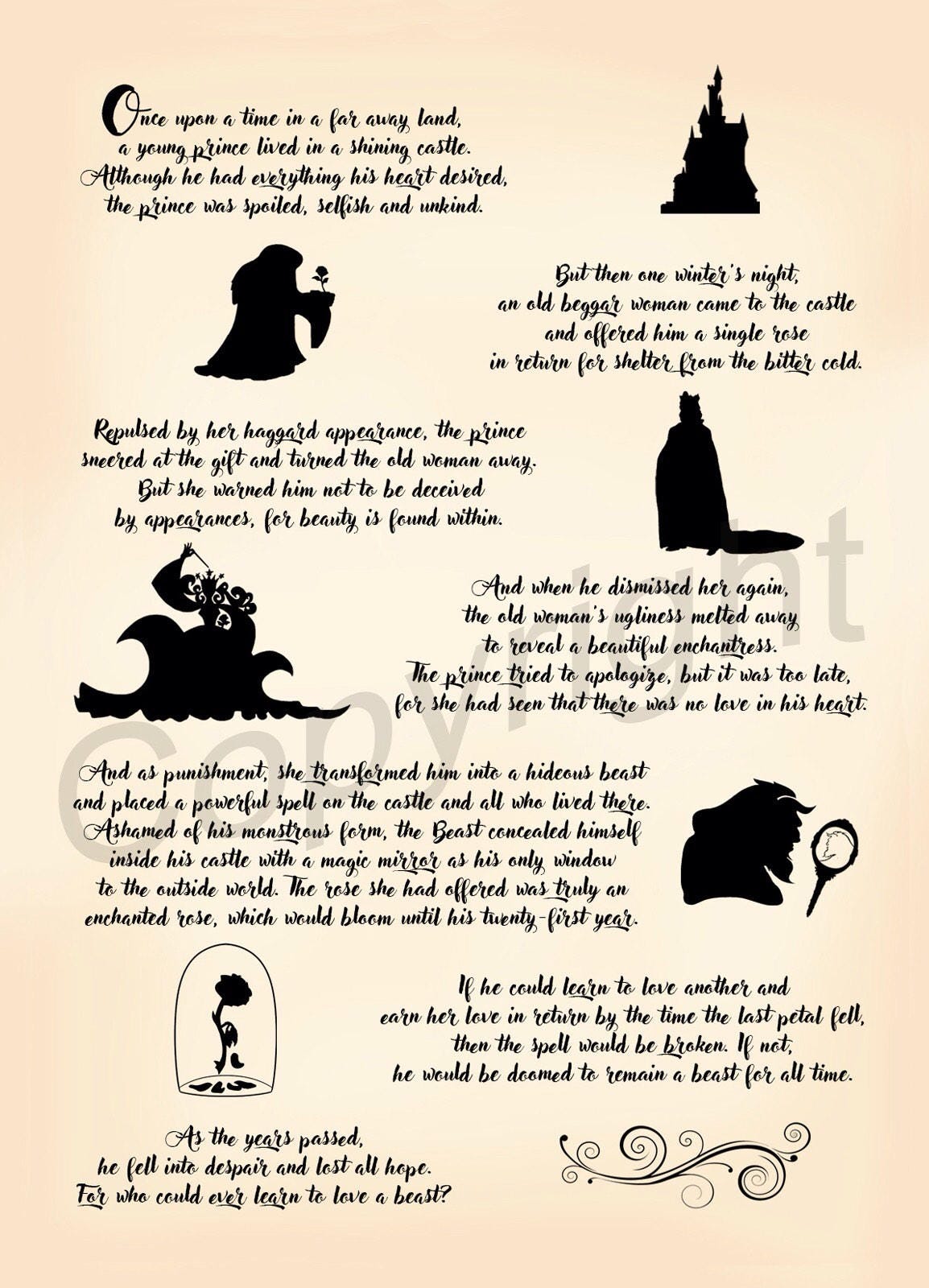 Beauty and the Beast Prologue Story Art Print Etsy Australia