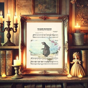 The Jungle Book Baloo The Bare Necessities Sheet Music Art Print