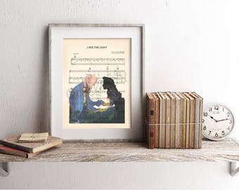 Tangled Silhouette Sheet Music Art Print