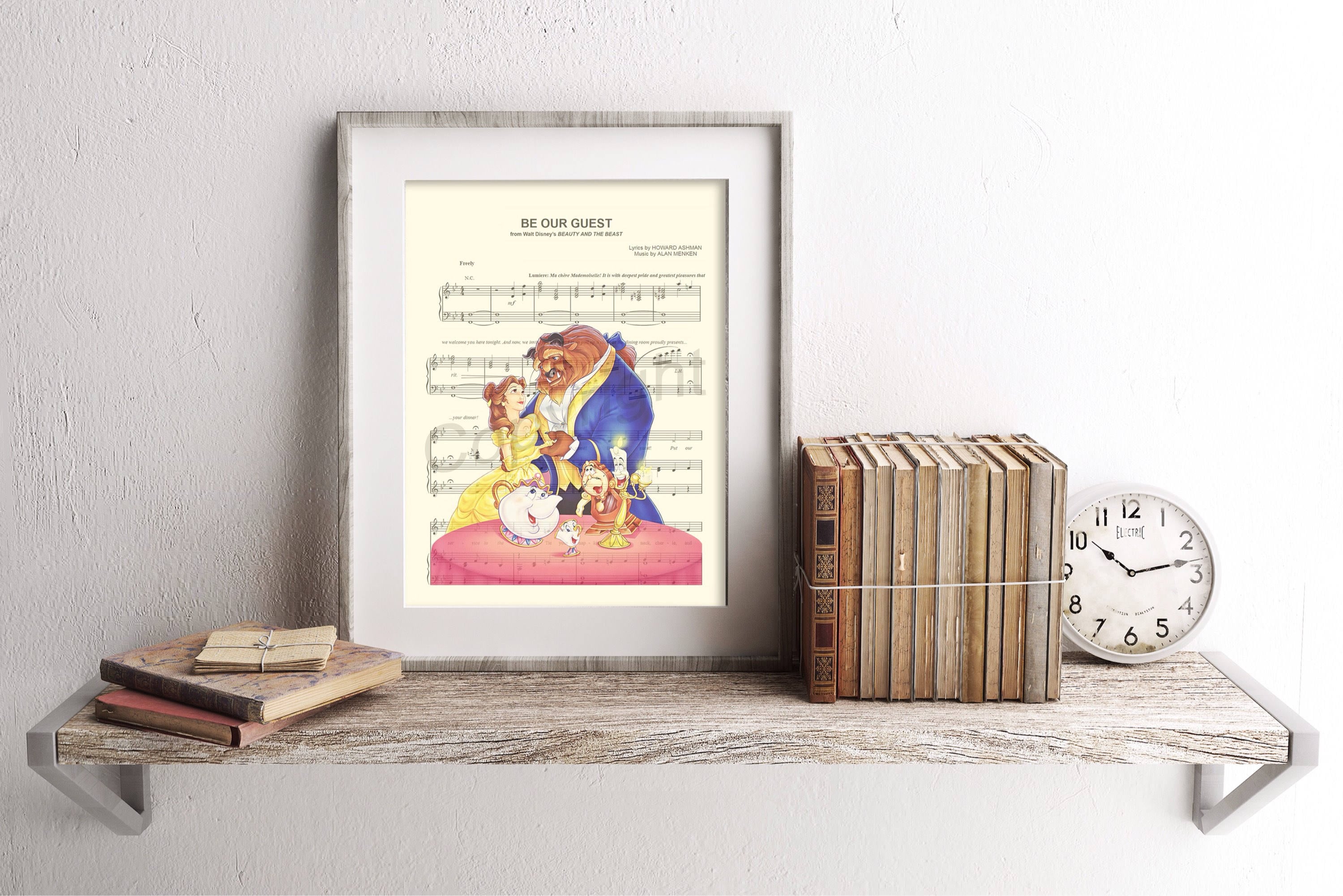Beauty And The Beast Be Our Guest Sheet Music Art Print Etsy