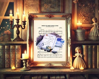 Pinocchio Jiminy Cricket Splatter When You Wish Upon A Star Sheet