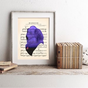 Lion King Mufasa and Simba He Lives In You Sheet Music Art Print