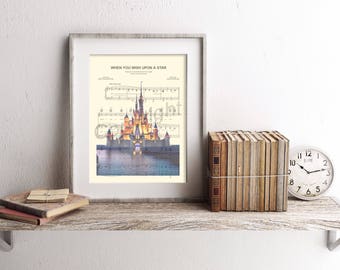 Disney World Cinderella Castle Sheet Music Art Print