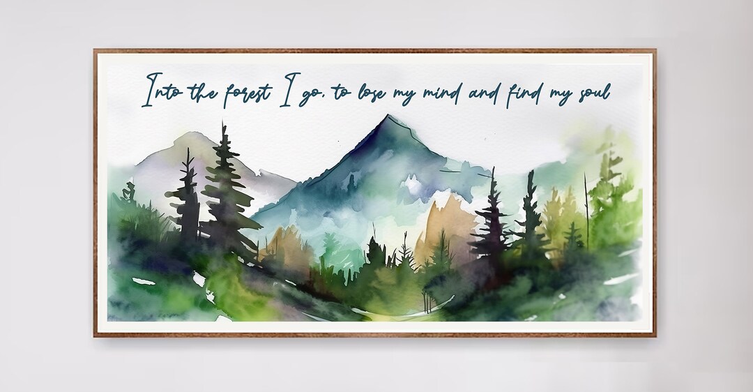 Forest Quote Watercolor Canvas Art Print, Forest Art Wall Decor, Tree