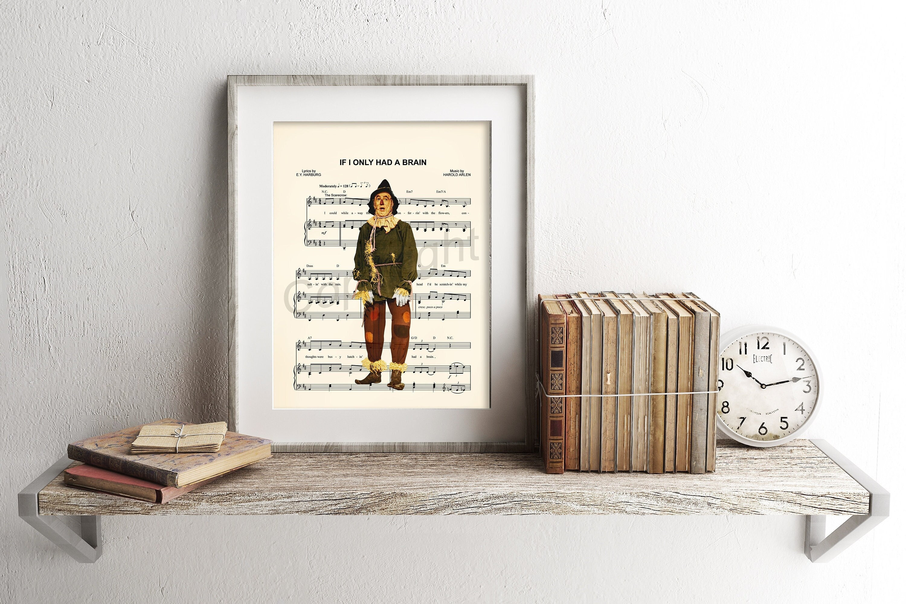Wizard of Oz Scarecrow If I Only Had A Brain Sheet Music Art Print