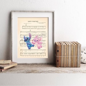 Stitch and Angel Sheet Music Art Print
