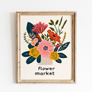 Boho Blumen Wand Kunst Tulpe Print Blumenmarkt Poster Moderne Abstrakte Blumendrucke Wohnzimmer Schlafzimmer Wand Dekoration Kunstdruck