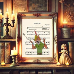Robin Hood with Arrow Sheet Music Art Print