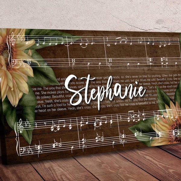 Personalized Child Name Canvas - Custom Child Canvas - Child Music Canvas - Your Child’s Song - Lyric Canvas Art - Choose Any Song