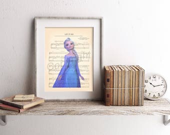 Frozen Elsa Let It Go Sheet Music Art Print