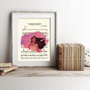 Pocahontas Colors of the Wind Splatter Sheet Music Art Print