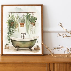 Boho Bathroom Print, Bathroom Wall Art, Bathroom Decor, Bathroom Wall Art, Bathtub Wall Art, Relaxation, Rest Print