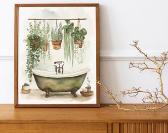 Boho Bathroom Print, Bathroom Wall Art, Bathroom Decor, Bathroom Wall Art, Bathtub Wall Art, Relaxation, Rest Print